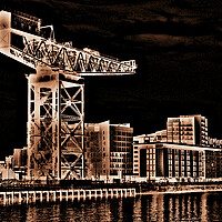 Buy canvas prints of Glasgow skyline, Clydeside  (abstract)  by Allan Durward Photography