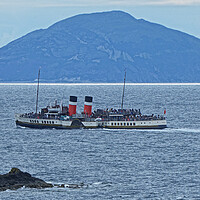 Buy canvas prints of PS Waverley and Ailsa Craig by Allan Durward Photography