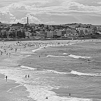 Buy canvas prints of Bondi beach, Sydney Australia (black and white) by Allan Durward Photography