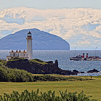 Buy canvas prints of PS Waverley passing Turnberry lighthouse and Ailsa by Allan Durward Photography