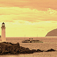 Buy canvas prints of Waverley paddle steamer at Turnberry  (sepia) by Allan Durward Photography