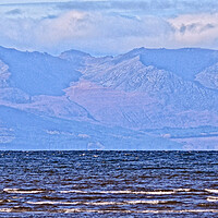 Buy canvas prints of Mountains on Arran and Troon lighthouse by Allan Durward Photography