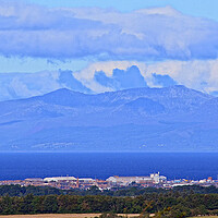 Buy canvas prints of A view of Troon and Mountains on Arran by Allan Durward Photography