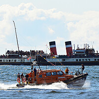 Buy canvas prints of PS Waverley and Girvan lifeboat by Allan Durward Photography