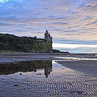 Buy canvas prints of Greenan Castle and reflection, Ayr by Allan Durward Photography