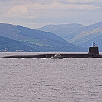 Buy canvas prints of Royal Navy submarine being escorted to Faslane by Allan Durward Photography
