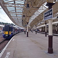 Buy canvas prints of Train at Wemyss bay station by Allan Durward Photography