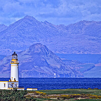 Buy canvas prints of Turnberry lighthouse, Holy Isle and Goat Fell by Allan Durward Photography