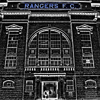 Buy canvas prints of Ibrox stadium frontage (Abstract)  by Allan Durward Photography