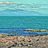 Buy canvas prints of Arran, its mountains viewed from Troon  by Allan Durward Photography