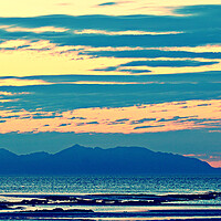 Buy canvas prints of Scottish coastal sunset over Arran by Allan Durward Photography
