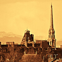 Buy canvas prints of Ayr town, auld Ayr architecture (sepia) by Allan Durward Photography