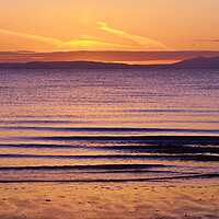 Buy canvas prints of Scottish coastal sunset, Prestwick and Arran by Allan Durward Photography