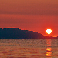 Buy canvas prints of A Scottish sunset, Arran mountains and a setting sun by Allan Durward Photography