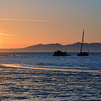 Buy canvas prints of Clyde puffer Kaffir at sunset off Ayr by Allan Durward Photography