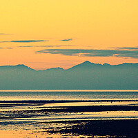 Buy canvas prints of Mountains on Arran silhouetted at sunset by Allan Durward Photography