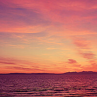 Buy canvas prints of Arran sunset seen from Ayr by Allan Durward Photography