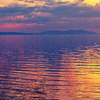 Buy canvas prints of Arran sunset, colourful sky, an Ayr view by Allan Durward Photography