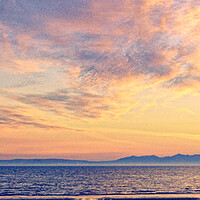 Buy canvas prints of Isle of Arran sunset viewed from Ayr by Allan Durward Photography