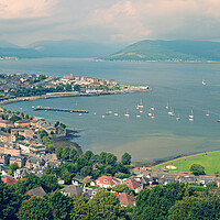 Buy canvas prints of Firth of Clyde panorama, Lyle Hill Greenock by Allan Durward Photography