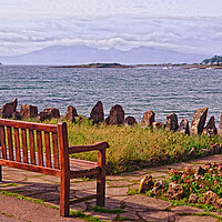 Buy canvas prints of A Millport bench view by Allan Durward Photography
