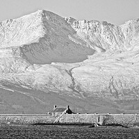 Buy canvas prints of Saltcoats harbour wall and mountains on Arran by Allan Durward Photography