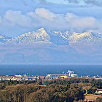 Buy canvas prints of Troon and Arran, mountains snow capped by Allan Durward Photography