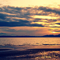 Buy canvas prints of Arran sunset, Ayr beach by Allan Durward Photography
