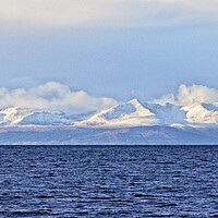Buy canvas prints of Snow topped mountains on Isle of Arran by Allan Durward Photography