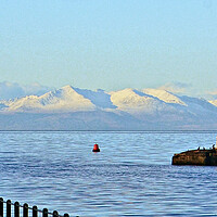 Buy canvas prints of Isle of Arran, from Ayr harbour by Allan Durward Photography