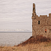 Buy canvas prints of Greenan Castle Ayr and Arran mountains  by Allan Durward Photography