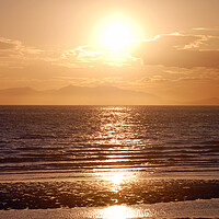 Buy canvas prints of An Arran sunset viewed from Ayr beach by Allan Durward Photography