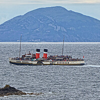 Buy canvas prints of Ailsa Craig, with PS Waverley on Clyde cruise by Allan Durward Photography