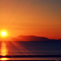Buy canvas prints of Arran mountain sunset by Allan Durward Photography