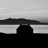 Buy canvas prints of Arran and Prestwick salt pan houses silhouetted by Allan Durward Photography