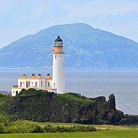 Buy canvas prints of Turnberry lighthouse and Ailsa Craig , SW Scotland by Allan Durward Photography