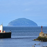 Buy canvas prints of Girvan harbour on Ayrshire coast, and Ailsa Craig by Allan Durward Photography