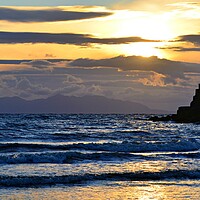 Buy canvas prints of Ayr beach in the evening as sun setting by Allan Durward Photography