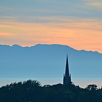 Buy canvas prints of Ayr and Arran silhouetted at sunset by Allan Durward Photography