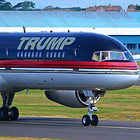 Buy canvas prints of Trump Organisation B757 business aircraft at Prest by Allan Durward Photography