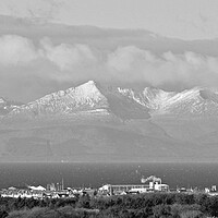 Buy canvas prints of Wintry Troon and Arran by Allan Durward Photography