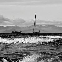 Buy canvas prints of Ayr shipwreck Kaffir in the waves by Allan Durward Photography