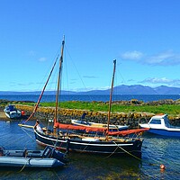 Buy canvas prints of Boats berthed in picturesque harbour at Portencros by Allan Durward Photography