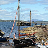 Buy canvas prints of Beached yacht at Portencross,  Ayrshire, Scotland by Allan Durward Photography