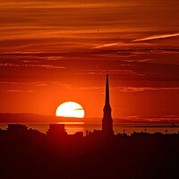 Buy canvas prints of A fiery sunset behind Ayr Scotland by Allan Durward Photography