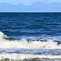 Buy canvas prints of Arran beyond Firth of Clyde waves by Allan Durward Photography