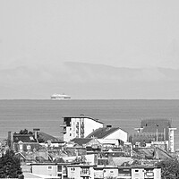 Buy canvas prints of Ayr town view monochrome by Allan Durward Photography