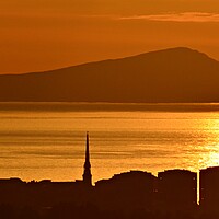 Buy canvas prints of Ayr cityscape skyline at sunset by Allan Durward Photography