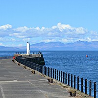 Buy canvas prints of Ayr pier, a view to Arran by Allan Durward Photography