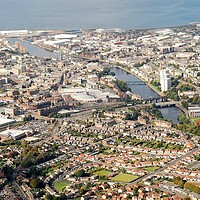 Buy canvas prints of An aerial view of Ayr town centre by Allan Durward Photography